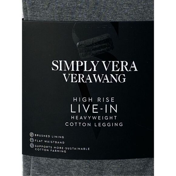 SIMPLY VERA VERA WANG XLarge Heather Gray Cozy Heavyweight Leggings - Picture 3 of 5